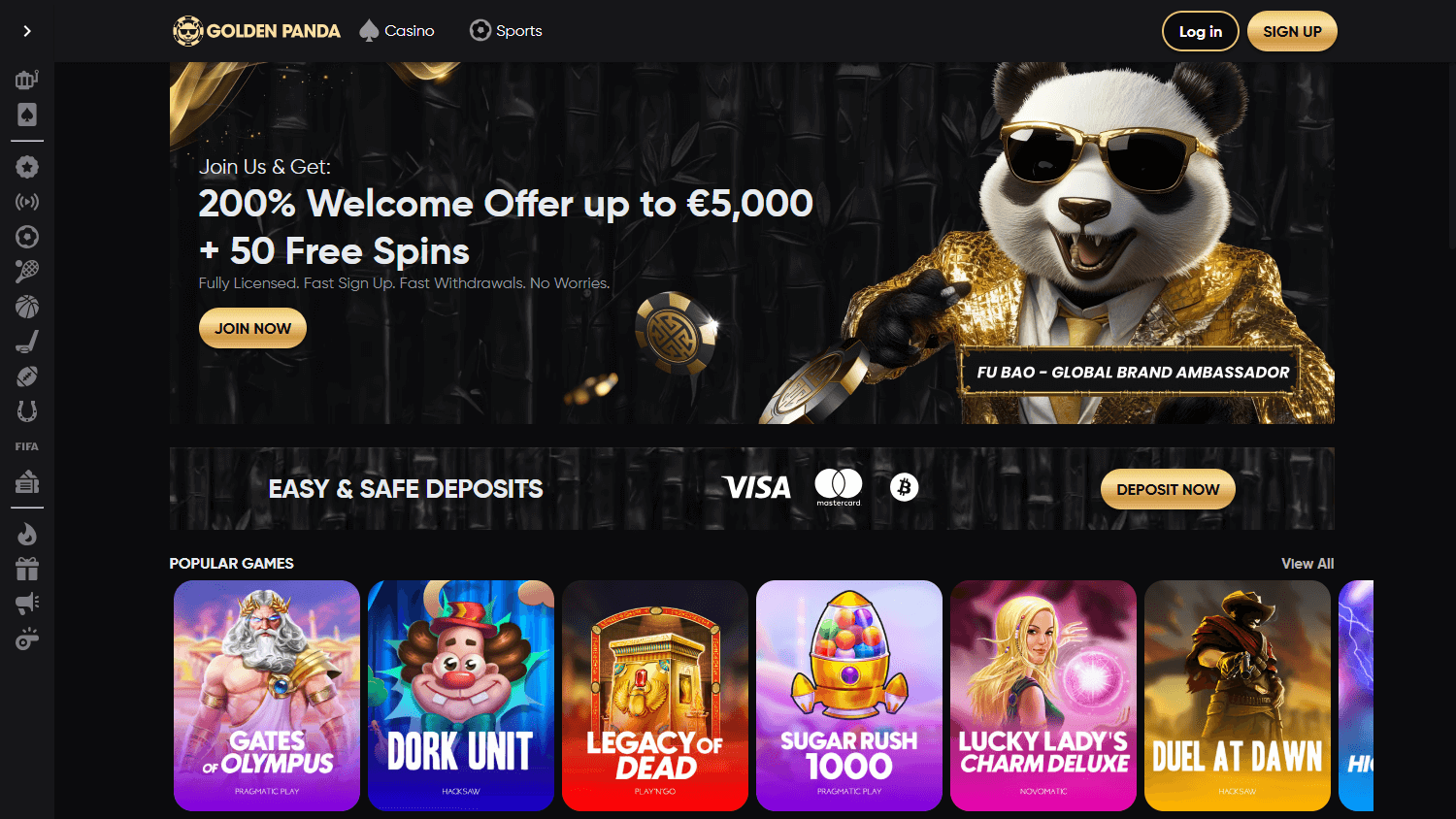 Golden Panda Casino Desktop screenshot