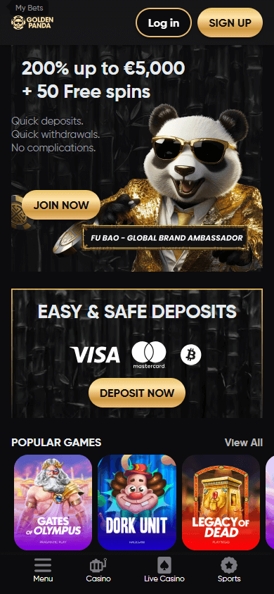 Golden Panda Casino Mobile screenshot